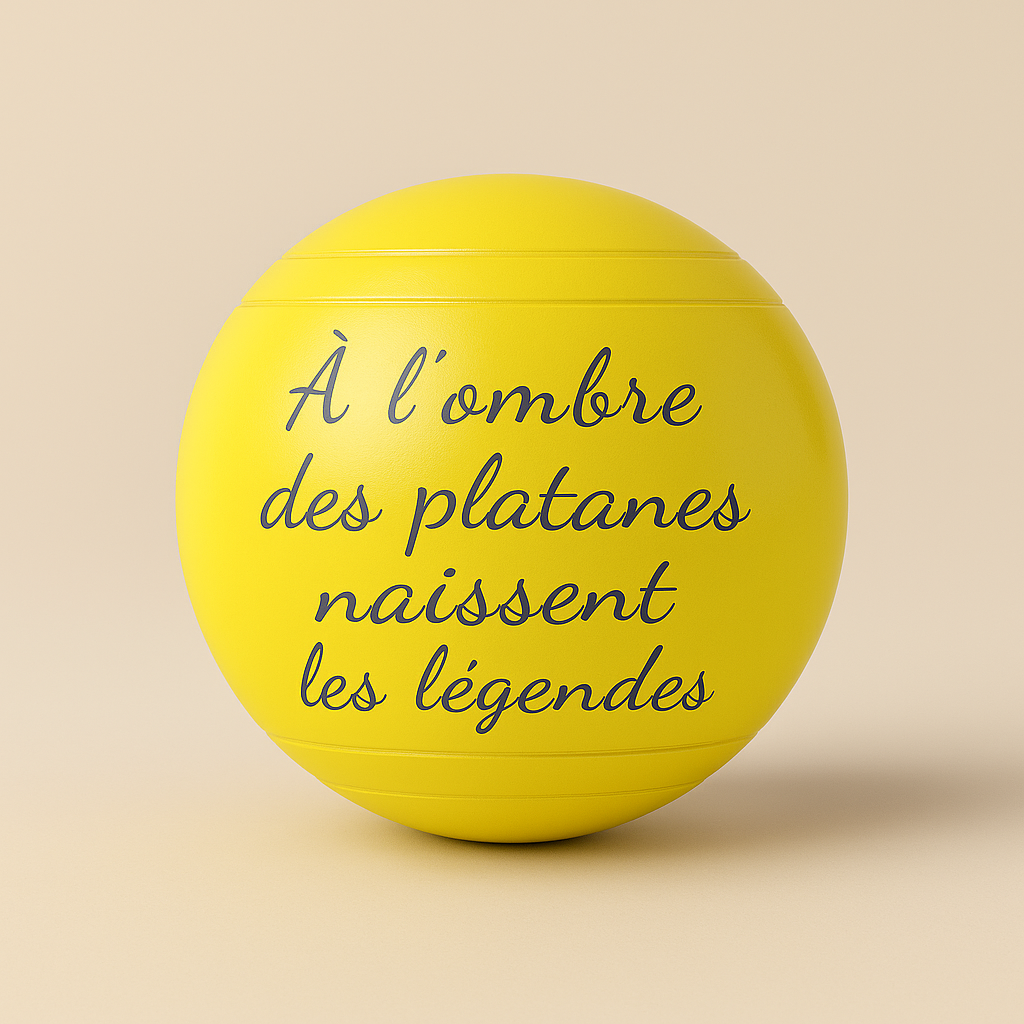 Boules Peintes & Gravées - "A l'ombre des platanes naissent les légendes"