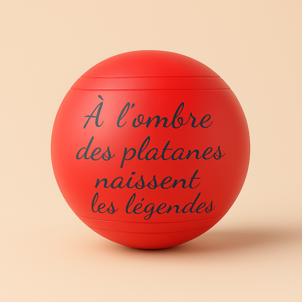 Boules Peintes & Gravées - "A l'ombre des platanes naissent les légendes"