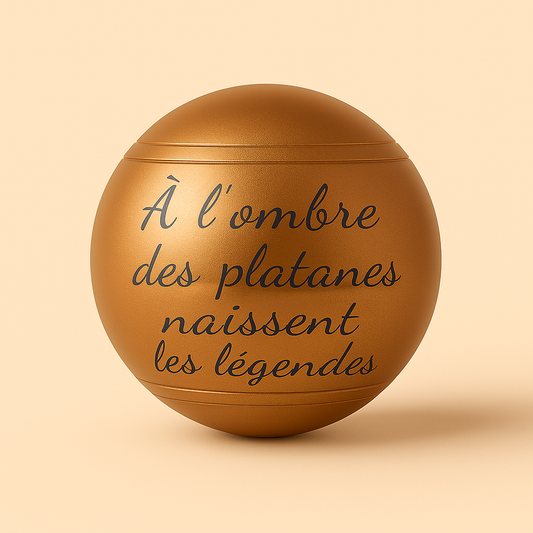 Boules Peintes & Gravées - "A l'ombre des platanes naissent les légendes"