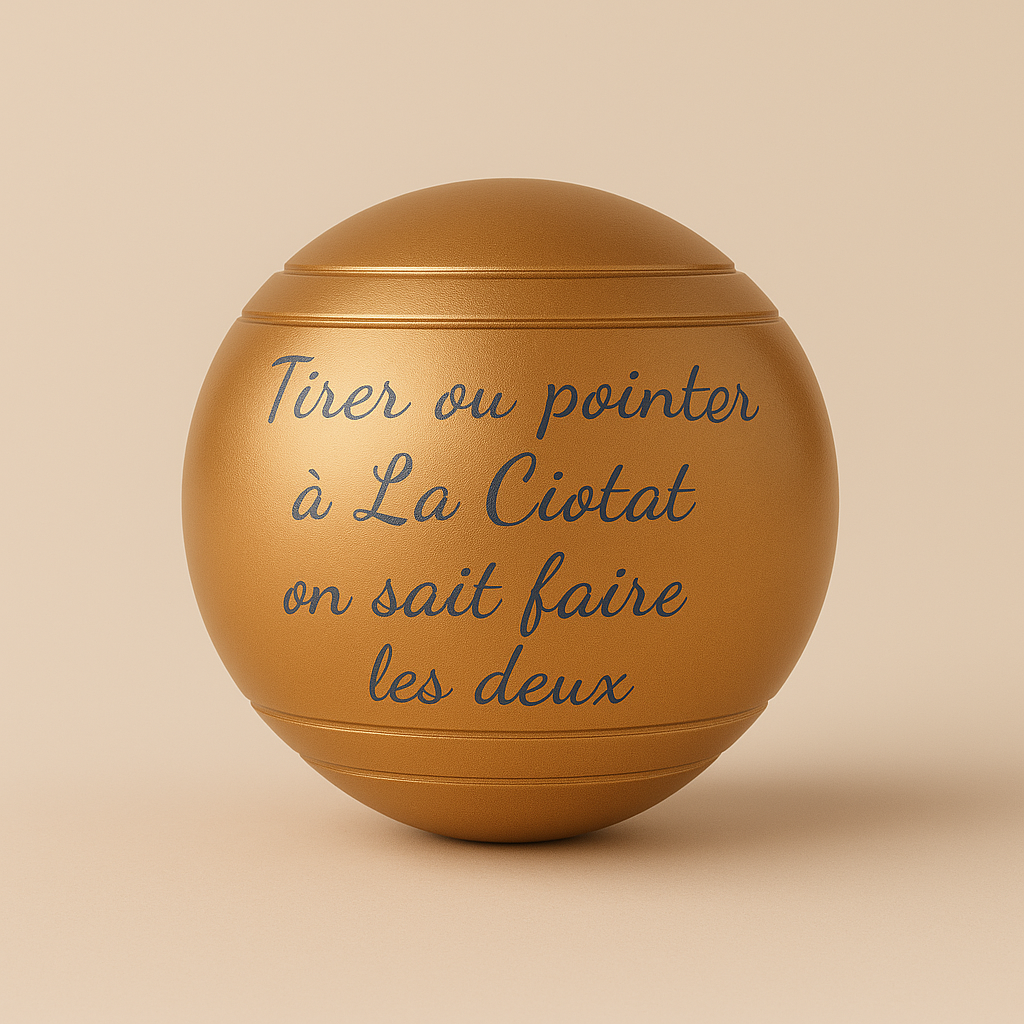 Boules Peintes & Gravées - "Tirer ou pointer à La Ciotat on sait faire les deux"