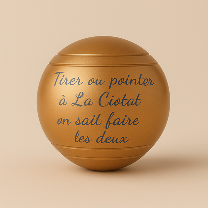Boules Peintes & Gravées - "Tirer ou pointer à La Ciotat on sait faire les deux"