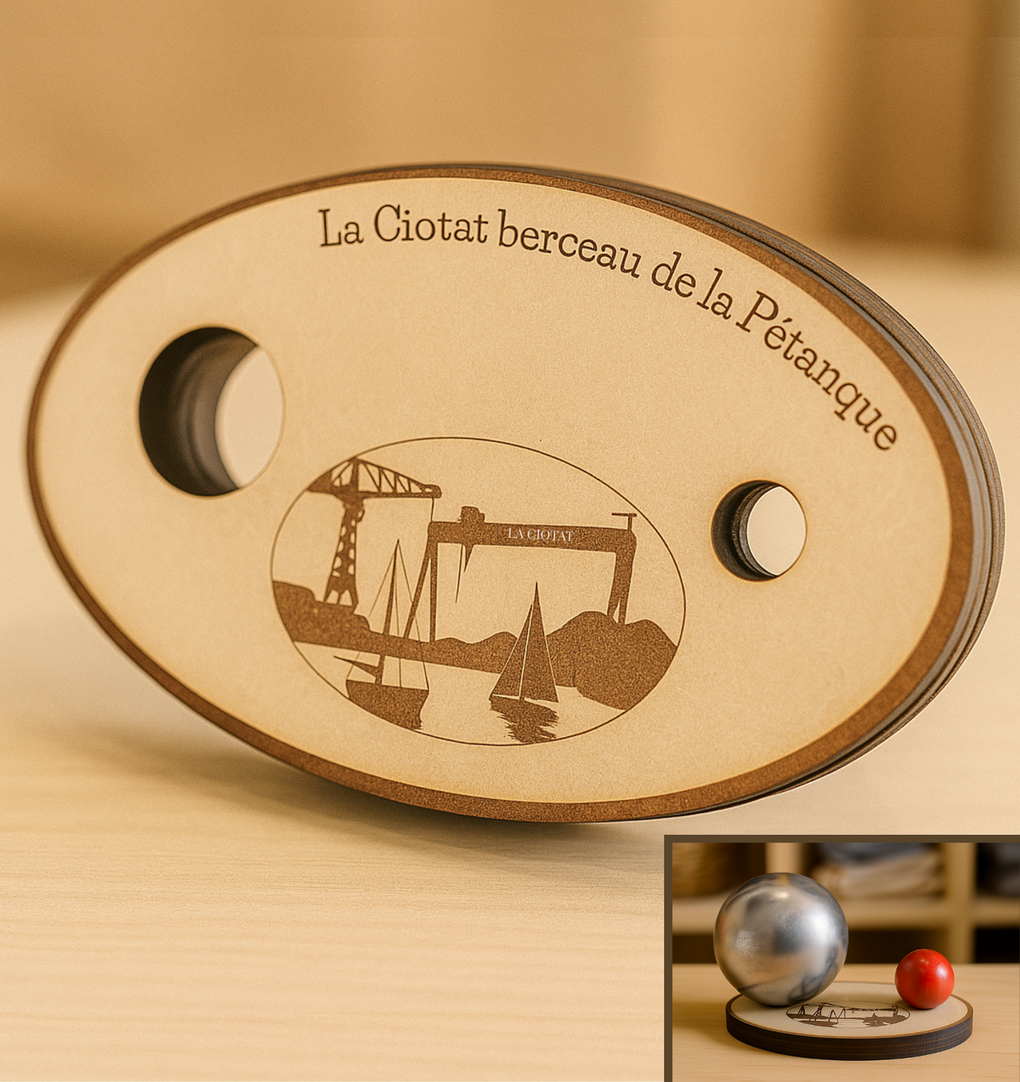 Support gravé – La Ciotat, berceau de la Pétanque
