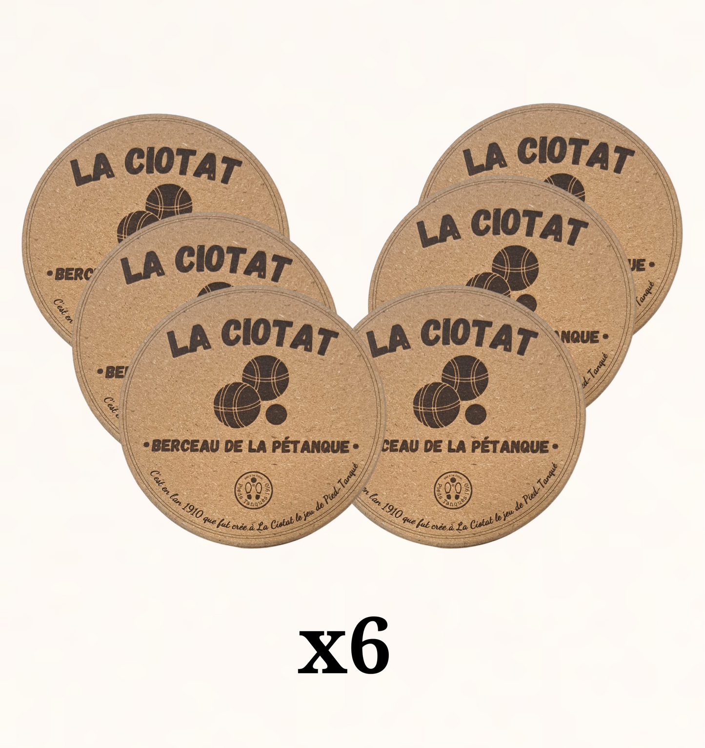 Dessous de verre gravé - Hommage jeu Pied Tanqué (x6)